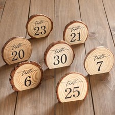 31 Pcs Wooden Wedding Table Numbers 1-30, Wooden Restaurant Table Numbers Cen...