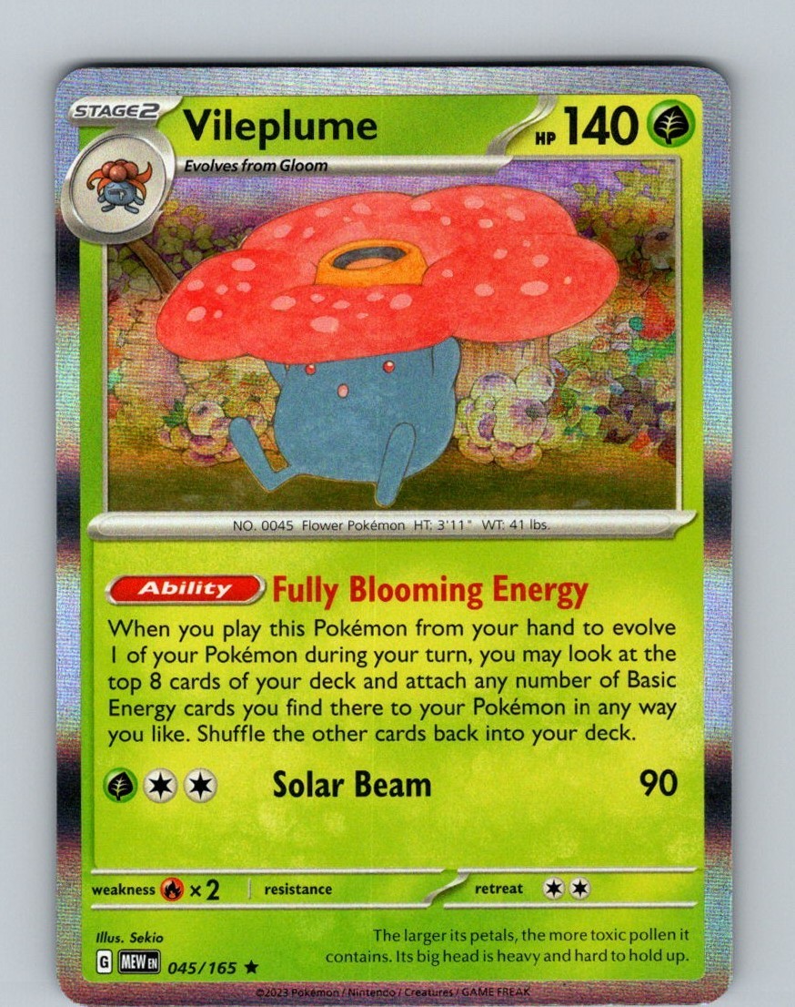 Vileplume 045/165 SV: Scarlet & Violet 151 Rare Holo NM Pokemon
