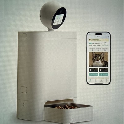 AI Smart Automatic Cat Feeder, 360° 2K Camera, WiFi, App, 5.5L, Timed, 16 Meals