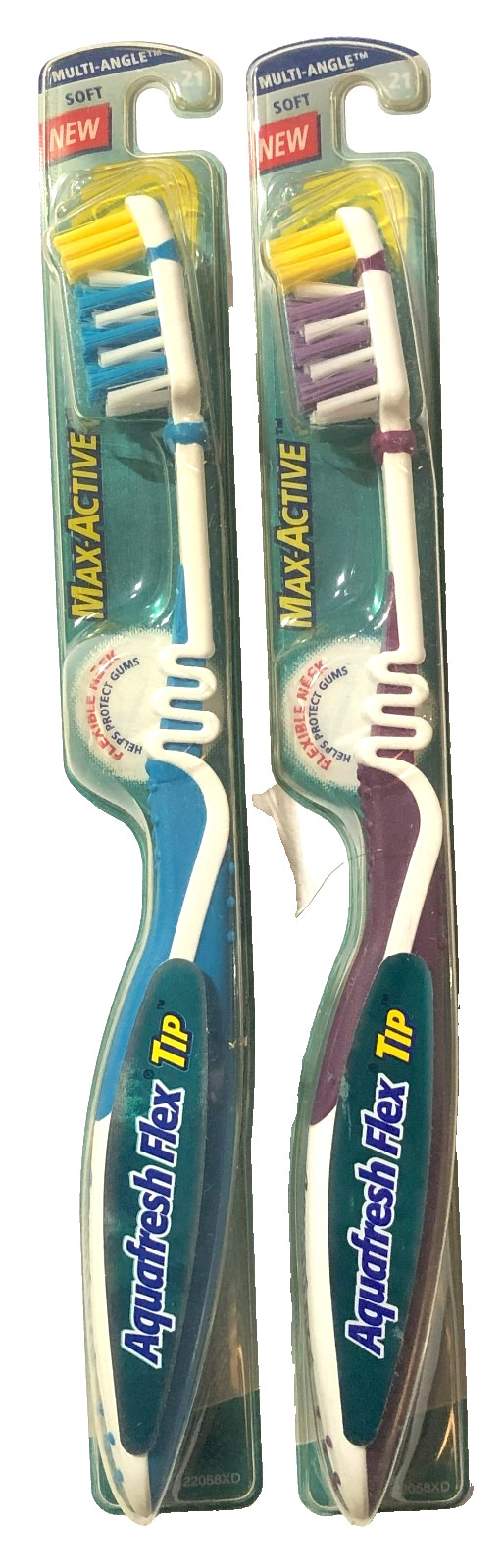 2* Vintage 2001 Aquafresh Flex Tip Max-Active Multi-Angle So