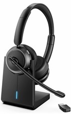 Upgrade ANC ENC Headset with Microphone for PC, Wireless Headset with Mic