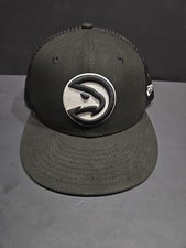 ATLANTA HAWKS NEW ERA 9FIFTY BEAUTIFUL BLACK MESH ADJUSTABLE SNAPBACK HAT CAP  