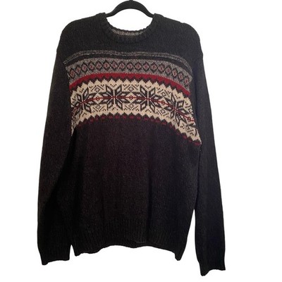 Nordic Fair Isle Knit Sweater Basic Editions Mens XL Classic Christmas Winter