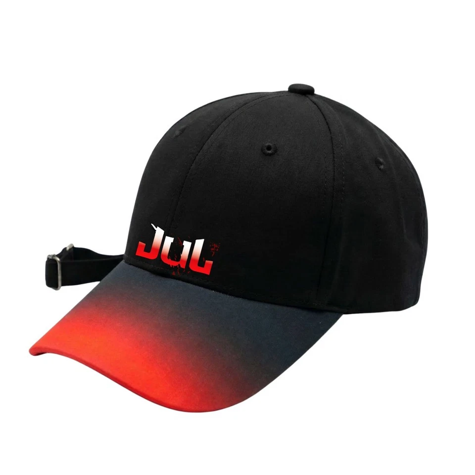 Casquette inspiré "JUL" 100% Coton – Noir & Visière Dégradé Rouge – Adulte et En - Photo 1/3