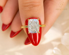 Moissanite Engagement 3 Ct Certified Cushion Cut 14K Yellow Gold Plated Ring — photo 1