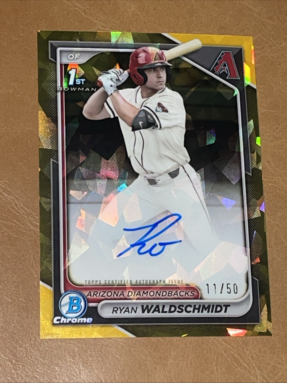 2024 Bowman Draft Sapphire Ryan Waldschmidt #CPA-RW GOLD REFRACTOR Auto #d/50