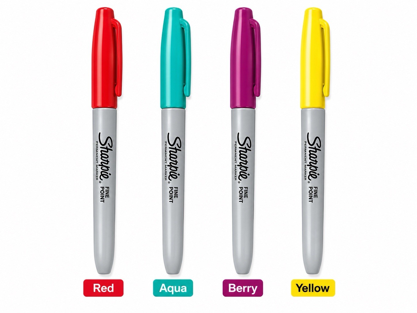 Sharpie Fine Point Permanent Markers 6 Pack Water Resistant Quick Dry Colors