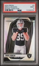 2024 Panini Prizm - Rookie Variations Brock Bowers #9 Silver Prizm (RC) PSA 9