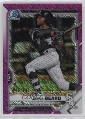 2021 Bowman Chrome Prospects Fuchsia Shimmer Refractor 80/199 James Beard 6u5