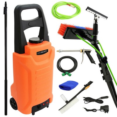20 Fuß Teleskop Wasser gespeist Fenster Reinigungsstange 30 l Wassertank Trolley Kit