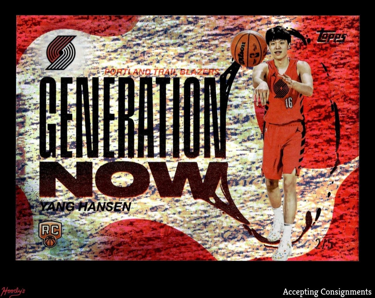 2025-26 Topps Generation Now Red Holo Foil #GN16 Yang Hansen RC ROOKIE 2/5