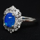 World Class 1.80ctw Blue Opal & White Sapphire 925 Sterling Silver Ring Size 7 — photo 2
