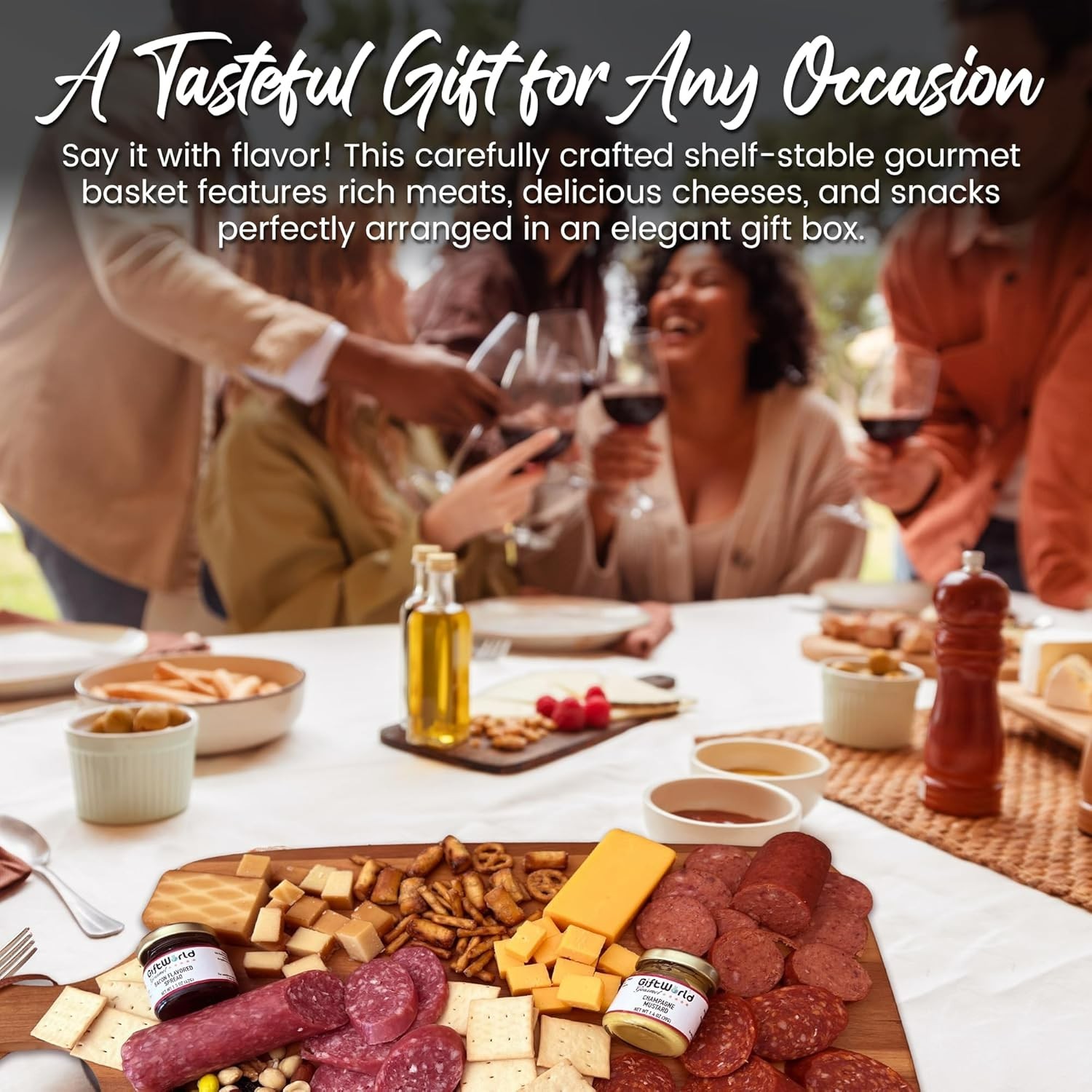 Deluxe Meat and Cheese Gift Basket Gourmet Charcuterie Assortment Food Gifts