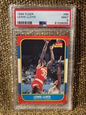 Lewis Lloyd 1986-87 1986 Fleer NBA Basketball #65 Houston Rockets PSA 9