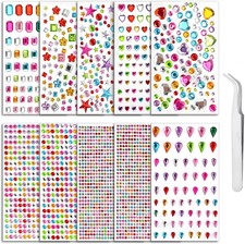 3500pcs Self Adhesive Gem Stickers, Multicoloured Gems for Crafting, Acrylic...