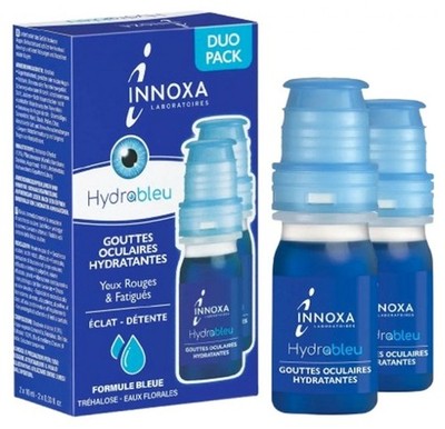 Innoxa Moisturising Blue Eye Drops Red and Tired Eyes 2 x 10ml Exp. 02/2027