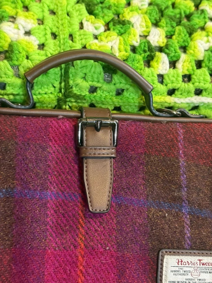 Harris Tweed Islander Dr Bolso Cartera Lana Portátil Clásico Retro Marrón Multicolor Foto 3 de 4
