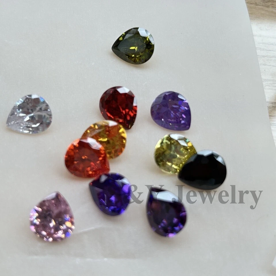 50 PIEZAS Circonita Cúbica Suelta Multicolor Corte Pera Tamaños Surtidos 3x5mm-13x18mm Foto 3 de 4