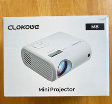 CLOKOWE M8 Mini LCD Desktop Projector 720p/1080p Portable Speakers Remote