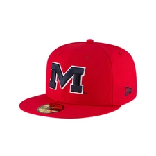 OLE MISS REBELS 59FIFTY NEW ERA RED FITTED HAT