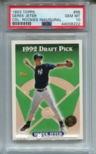 1993 Topps Derek Jeter Rookie Card PSA 10 Gem Mint Colorado Rockies Inaugural