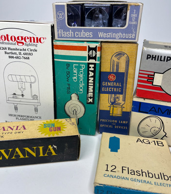 Lots of Slide and Movie Projector Bulbs Various Sizes and Brands New Old Stock
