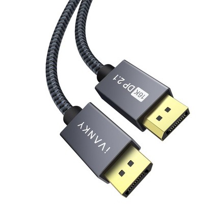 10ft Grey DisplayPort 2.1 Cable 16K 8K 4K HDR HDCP 2.2 Gaming Monitor TV