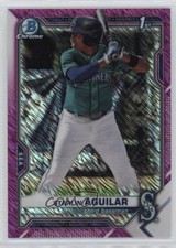 2021 Bowman Chrome Prospects Fuchsia Shimmer Refractor /199 Starlin Aguilar 4f5