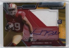 2013 Topps Strata Clear Cut Rookie Relics Gold /75 Vance McDonald Patch Auto nd3