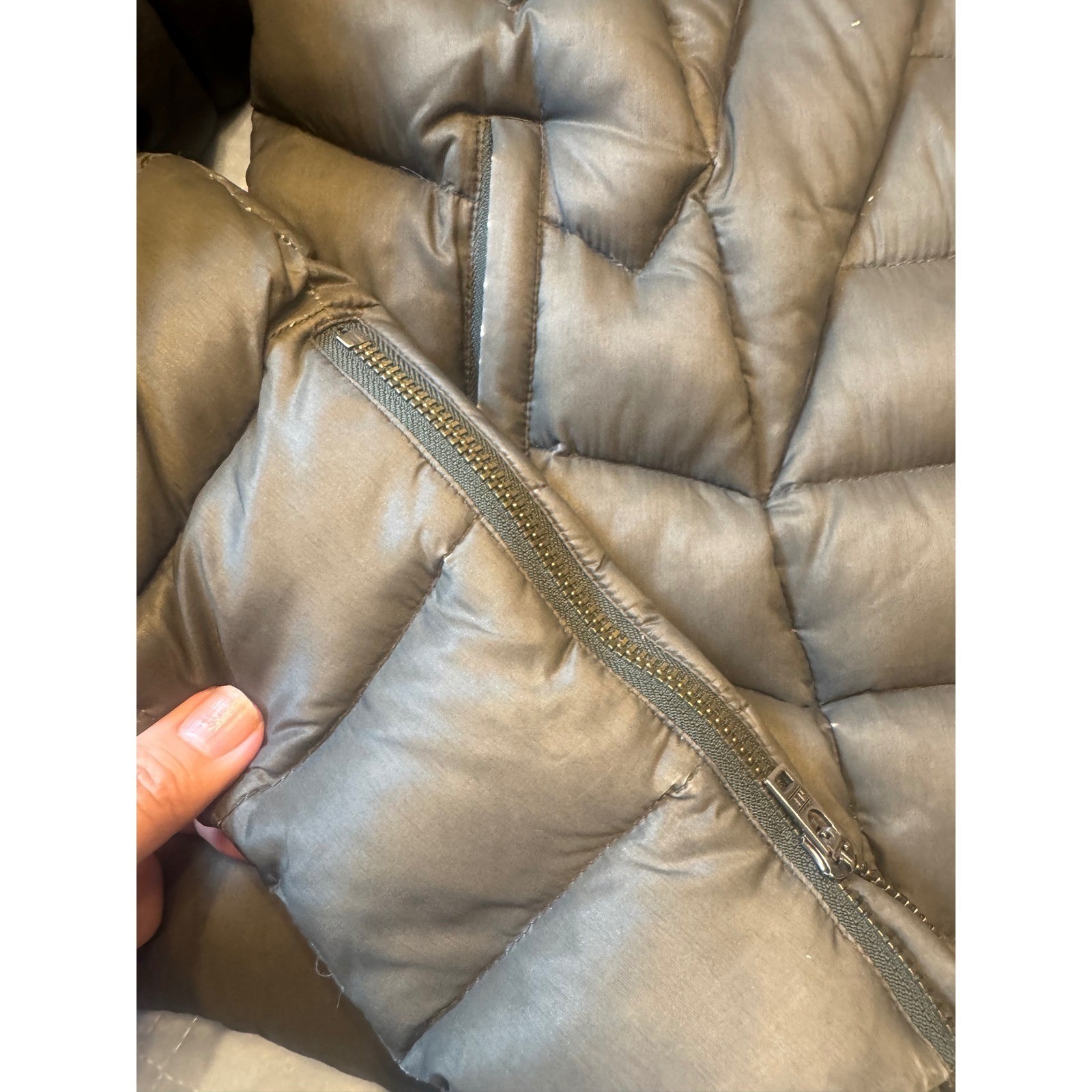 Helmut Lang Gray Down Puffer Jacket with Hood Asy… - image 7