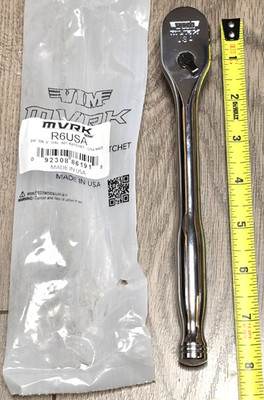 VIM Tools MVRK 3/8'' x 8'' L High Polish 90T Ratchet, Made in USA! #R6USA