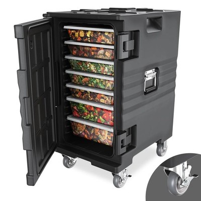 109QT Catering Food Carrier - 7 Full-Size Pans, 270° Door, Stackable for Events