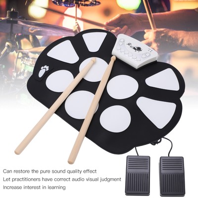 Roll Up Drum Kit 9 Pads Tragbare Elektronische Drumsets Übungspad Für Anfäng CUB