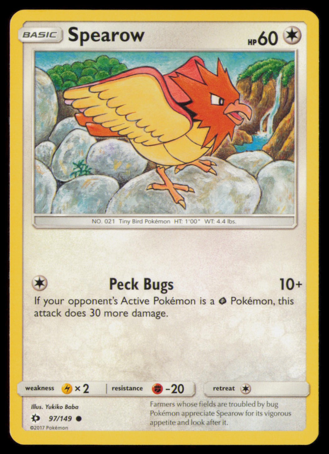 Spearow 97/149 Common SM Base Set Pokemon Near Mint