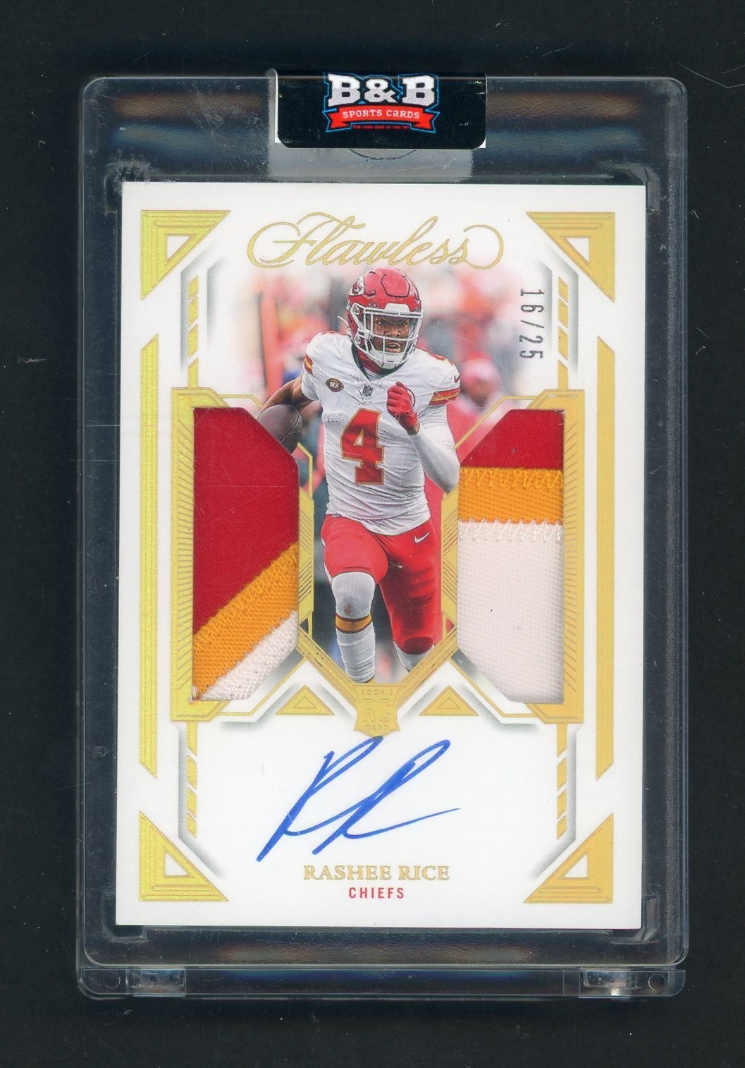 2023 Flawless Holo Gold Rashee Rice RPA RC Rookie 3-Color Dual Patch AUTO /25