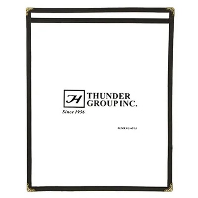 Thunder Group PLMENU-1BL 8-1/2'' x 11'' Black Single Pocket Laminate Menu Cover