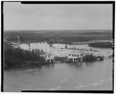 1. Aerial view looking northeast from State Highway 124 bridge - High Island
