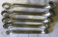SNAP-ON 5PC SAE 12PT FLANK DRIVE SHORT 10° OFFSET BOX WRENCH SET #XS605