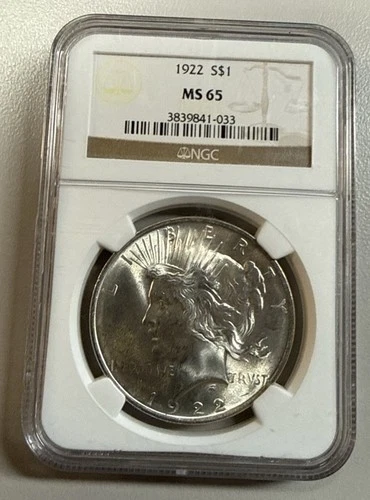 1922 Peace Silver Dollar NGC MS-65