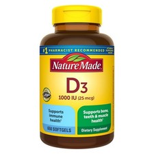 Nature Made Vitamin D3 25mcg 1000 IU 650 Softgels Bone Immune Support
