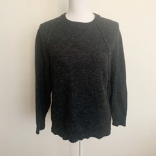 Aritzia Wilfred Free Black/Gray Alpaca Blend Crew Neck Sweater Size S
