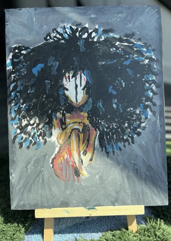 Original 8x10 Abstract Acrylic Painting “Unmasked” x artisnaura
