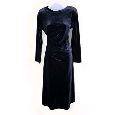 Soft Surroundings Maxi Dress XS  Lisabetta Velvet Black 3/4 Sleeve Party Formal