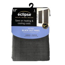 Eclipse Blackout Curtain 42 x 63 Samara Pewter Grey NEW In Package FAST SHIP