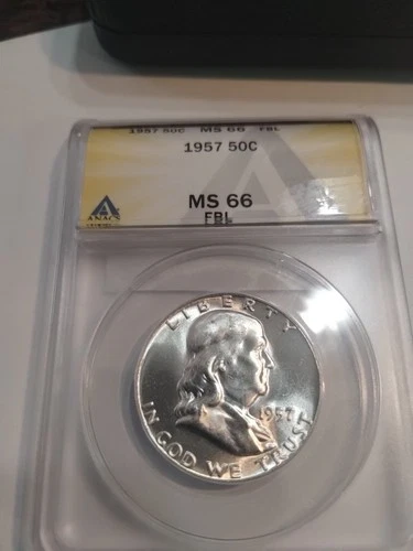 1957-P Franklin Half Dollar PCGS MS66 FBL Full Bell Lines  50C Silver Coin