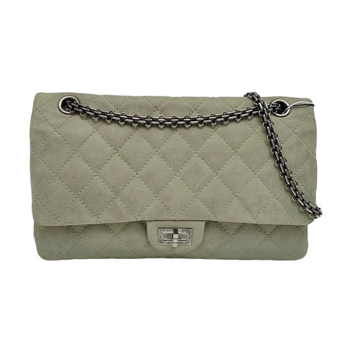 CHANEL 2.55 Reissue 226 Medium Flap Bag Mint Green Aged Leather Authentic A37587