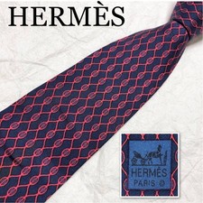 USED Tie HERMES Hermes tie braided all over pattern 100 silk made in France