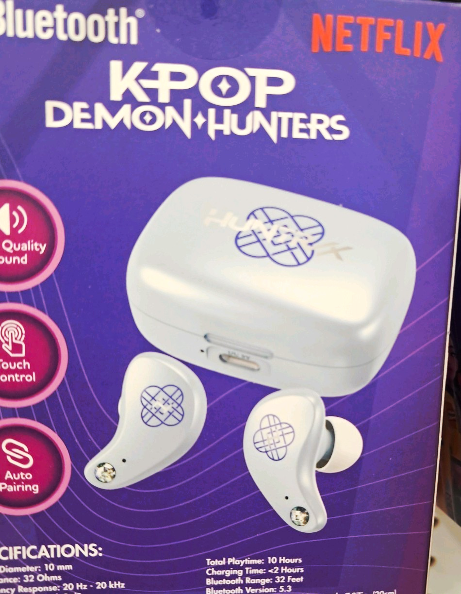 Netflix KPOP Demon Hunters Bluetooth Wireless In-Ear Earbuds, Touch, White