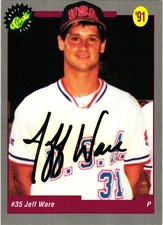 JEFF WARE Signed 1991 Classic Draft Picks Baseball BLUE JAYS Card AUTO #31