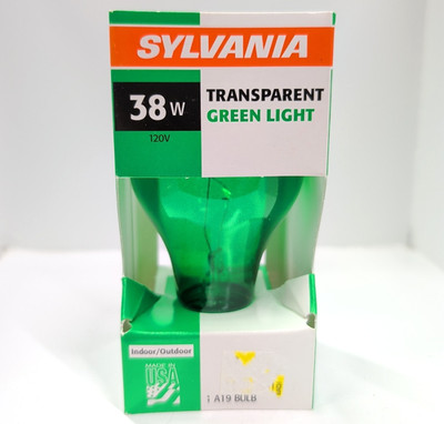 Green Light Bulb Sylvania 38 Watt Indoor Outdoor Transparent New